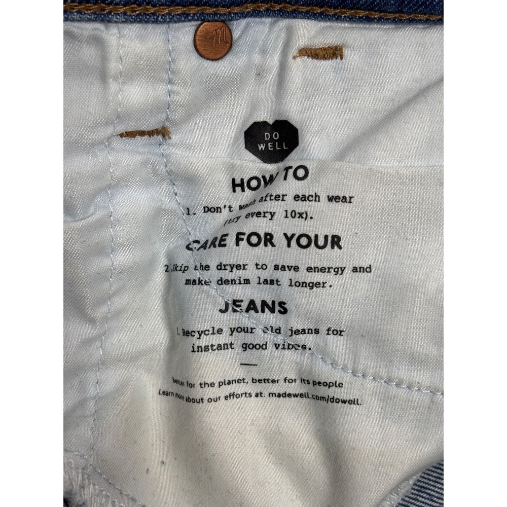 Madewell 9" Mid-Rise Skinny Crop Jeans Medium Wash Button Fly Size 27 - Picture 5 of 7